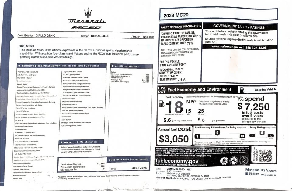 2023 Maserati MC20 - Image 3 of 20