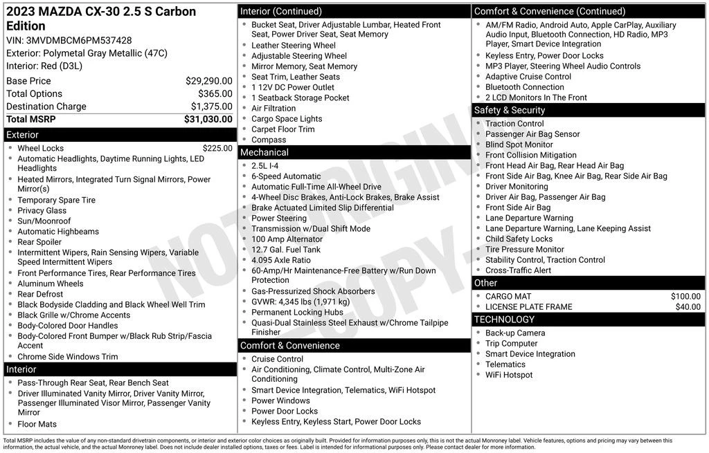 2023 Mazda CX-30 - Image 2 of 2