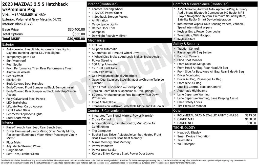 2023 Mazda Mazda 3 4th Gen - Image 7 of 12