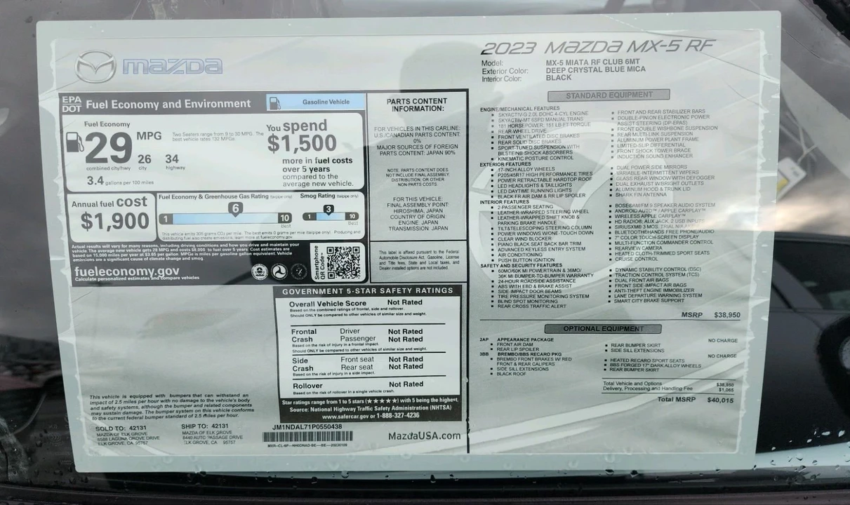 2023 Mazda ND MX-5 Miata - Image 3 of 4