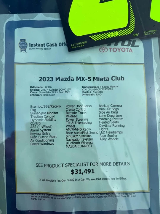 2023 Mazda ND MX-5 Miata - Image 3 of 3