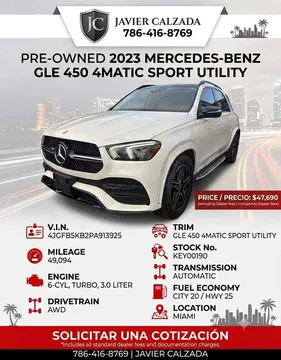2023 Mercedes-Benz GLE GLE 450 4MATIC Sport Utility 4D