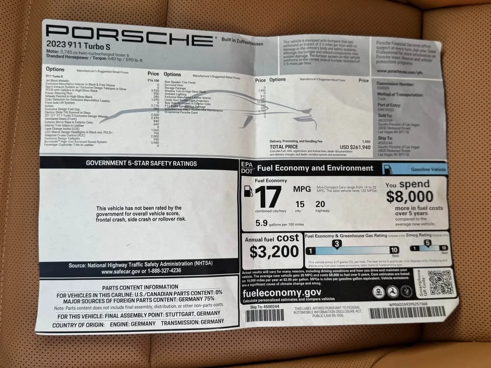 2023 Porsche 992 Turbo S - Image 10 of 10