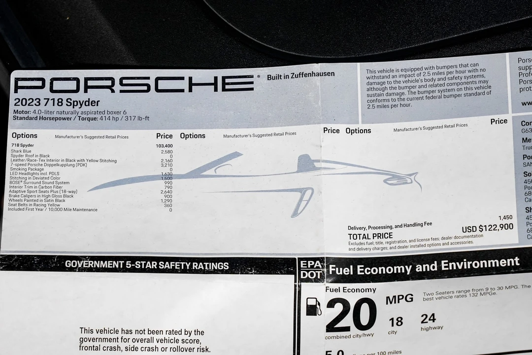 2023 Porsche 718 Boxster Spyder - Image 2 of 12