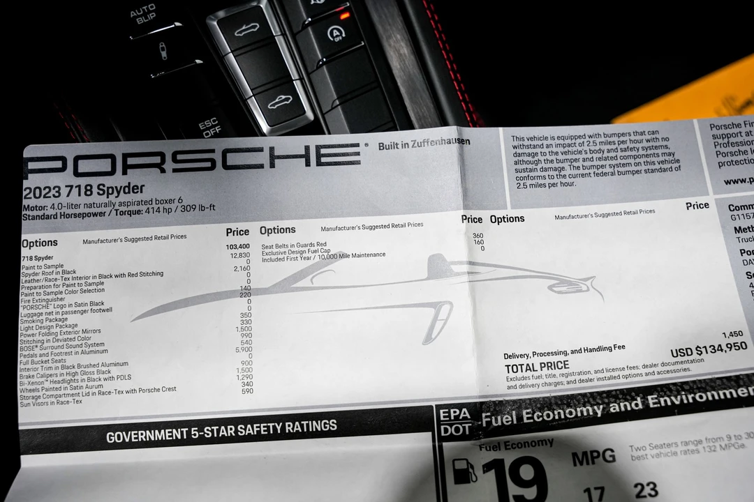 2023 Porsche 718 Boxster Spyder - Image 2 of 21