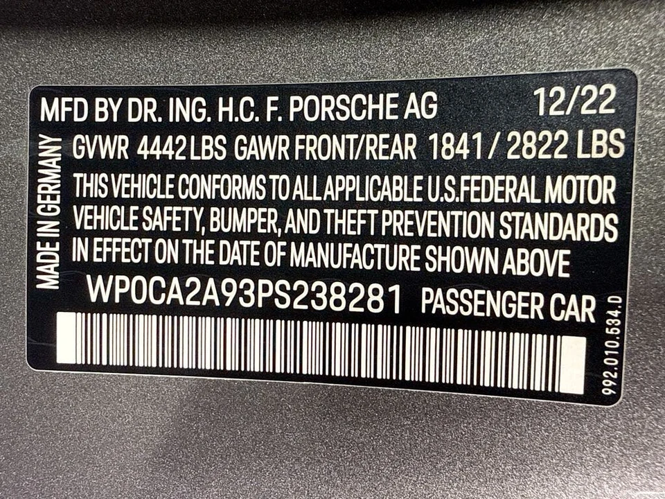 2023 Porsche 992 Carrera - Image 28 of 28