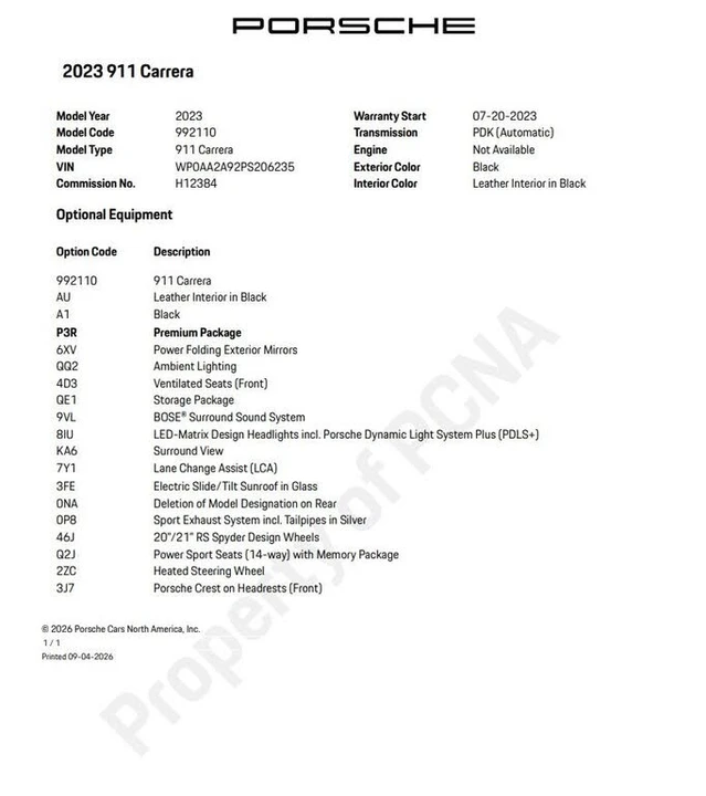 2023 Porsche 992 Carrera - Image 6 of 31