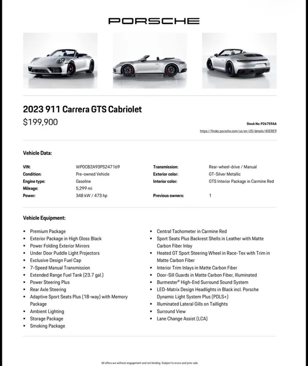 2023 Porsche 992 Carrera GTS - Image 4 of 19