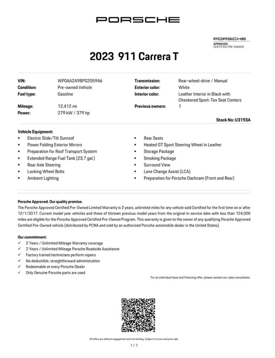2023 Porsche 992 Carrera T - Image 3 of 14