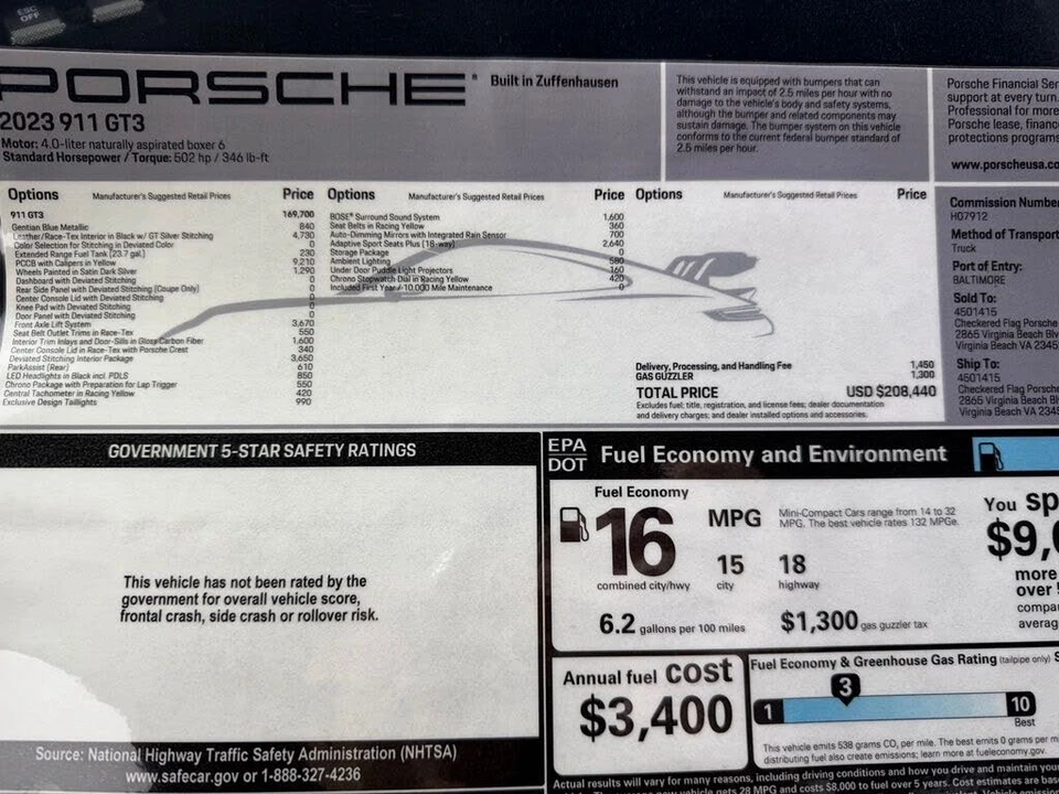 2023 Porsche 992 GT3 - Image 19 of 19