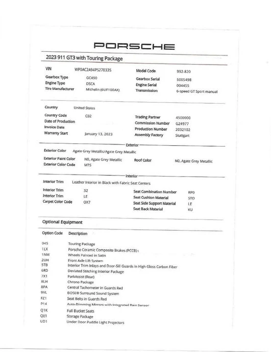 2023 Porsche 992 GT3 Touring - Image 20 of 31