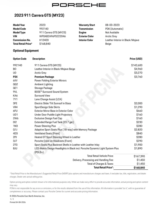 2023 Porsche 992 Carrera GTS - Image 12 of 12
