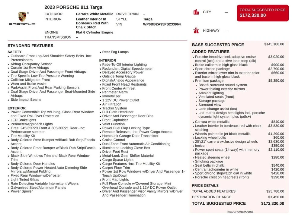 2023 Porsche 992 Targa 4 & 4S - Image 5 of 31