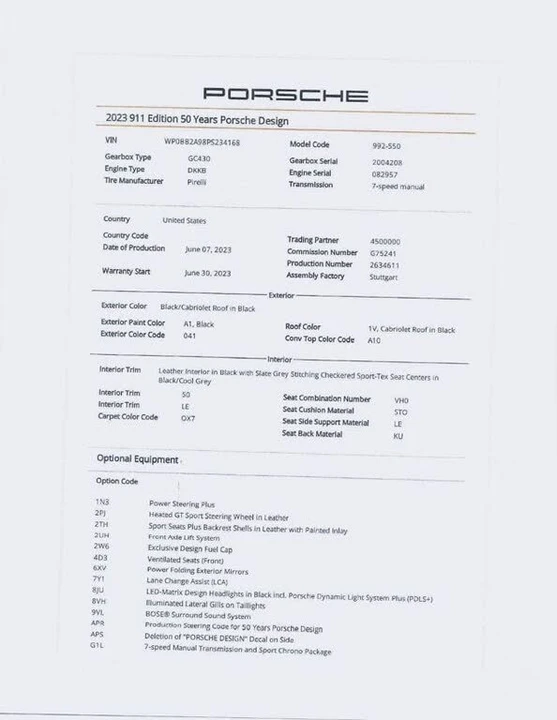2023 Porsche 992 Targa 4 & 4S - Image 2 of 5