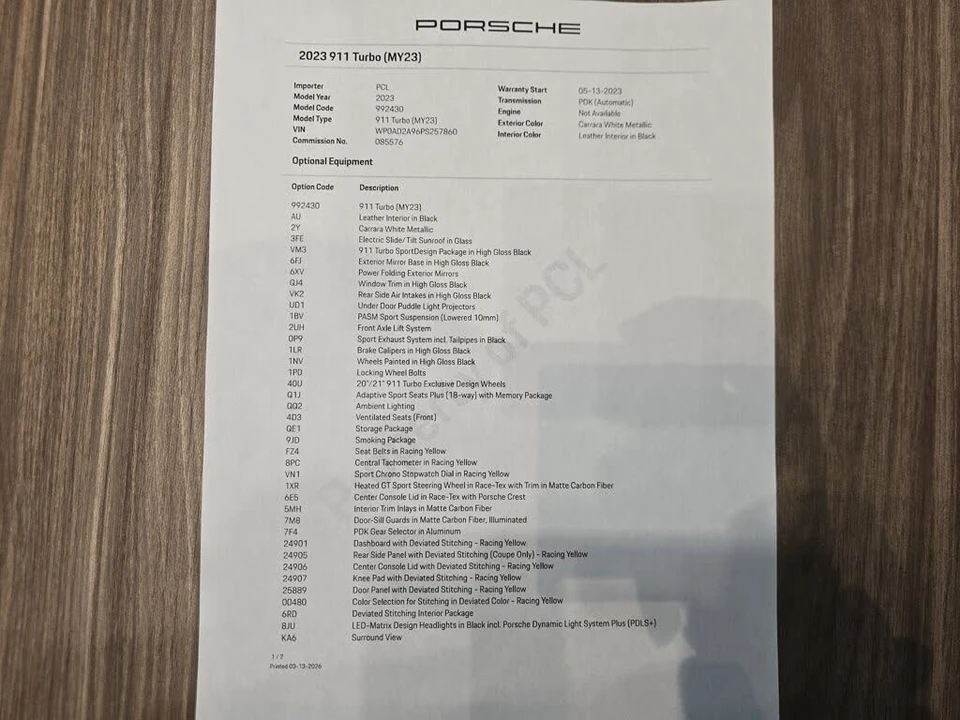 2023 Porsche 992 Turbo - Image 28 of 28