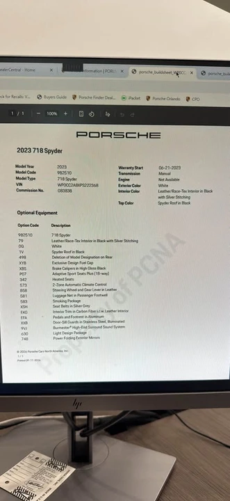 2023 Porsche 718 Boxster Spyder - Image 19 of 19