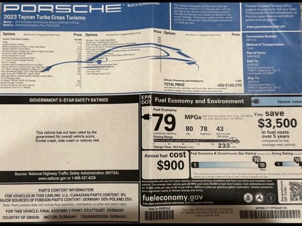 2023 Porsche Taycan Turbo - Image 8 of 8