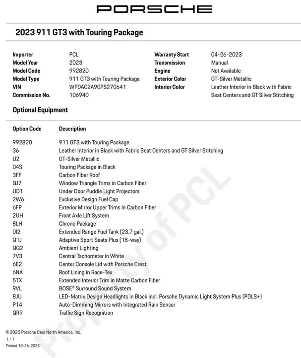 2023 Porsche 992 GT3 - Image 10 of 10