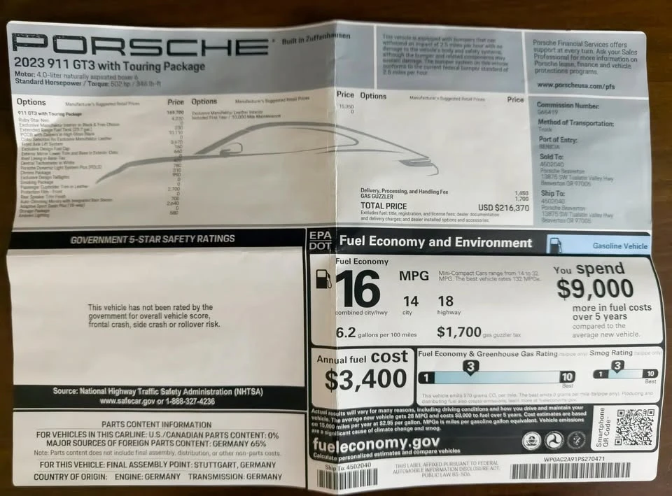 2023 Porsche 992 GT3 - Image 15 of 15