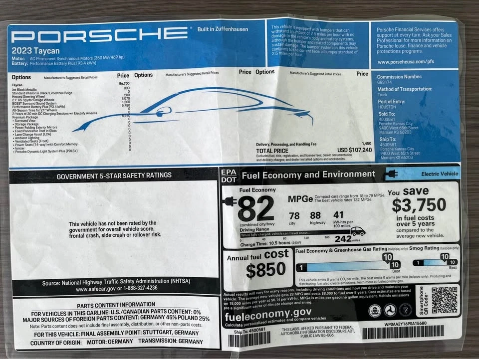 2023 Porsche Taycan - Image 14 of 15