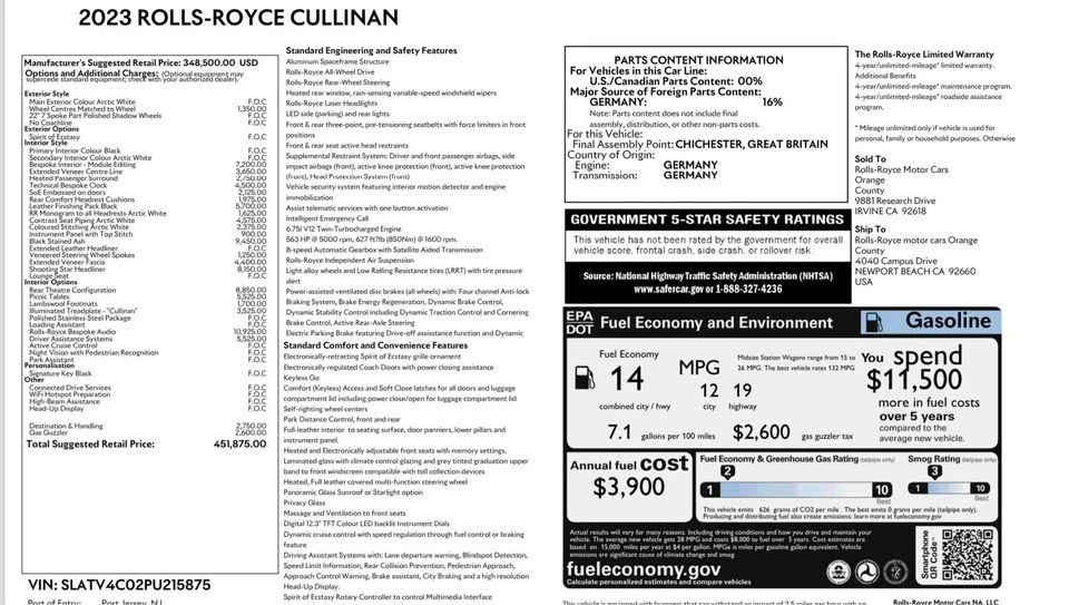 2023 Rolls-Royce Cullinan - Image 20 of 20