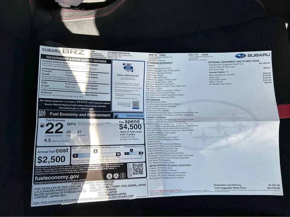 2023 Subaru BRZ 2nd Gen - Image 16 of 17