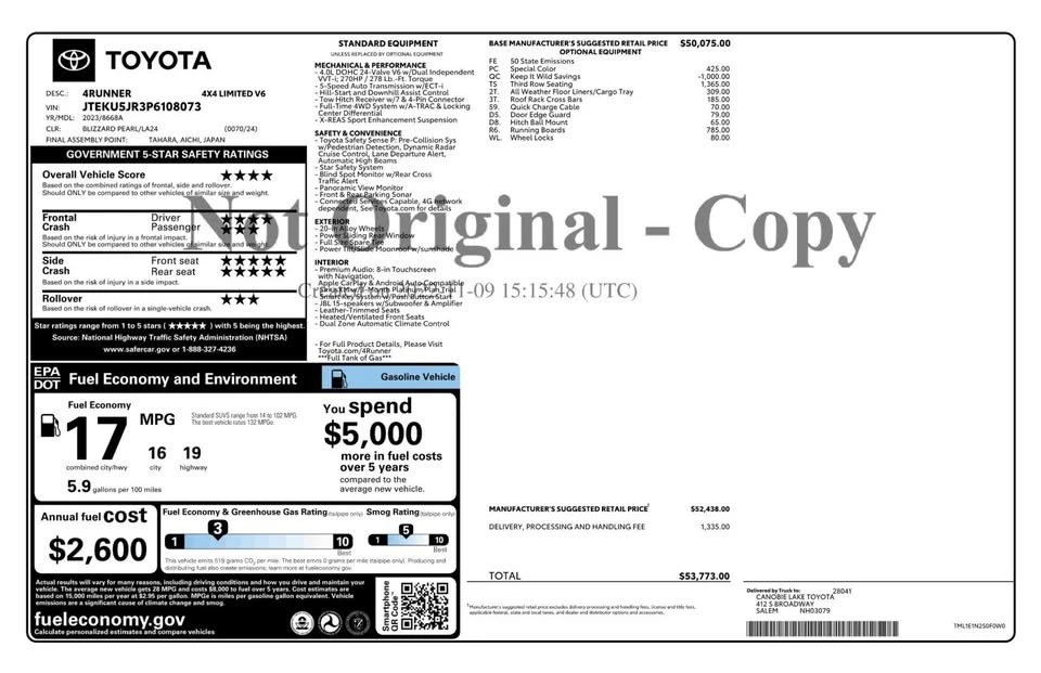 2023 Toyota 4Runner 5th Gen - Image 2 of 18