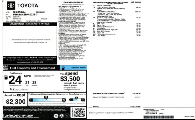 2023 Toyota GR Corolla 12th Gen - Image 8 of 8