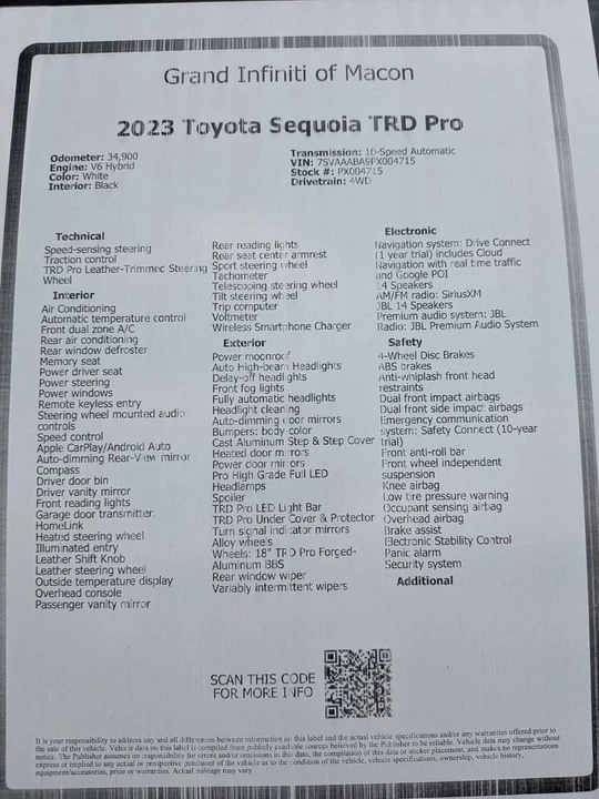2023 Toyota Sequoia 3rd Gen - Image 8 of 8