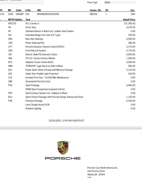 2024 Porsche 992 Carrera S - Image 5 of 21