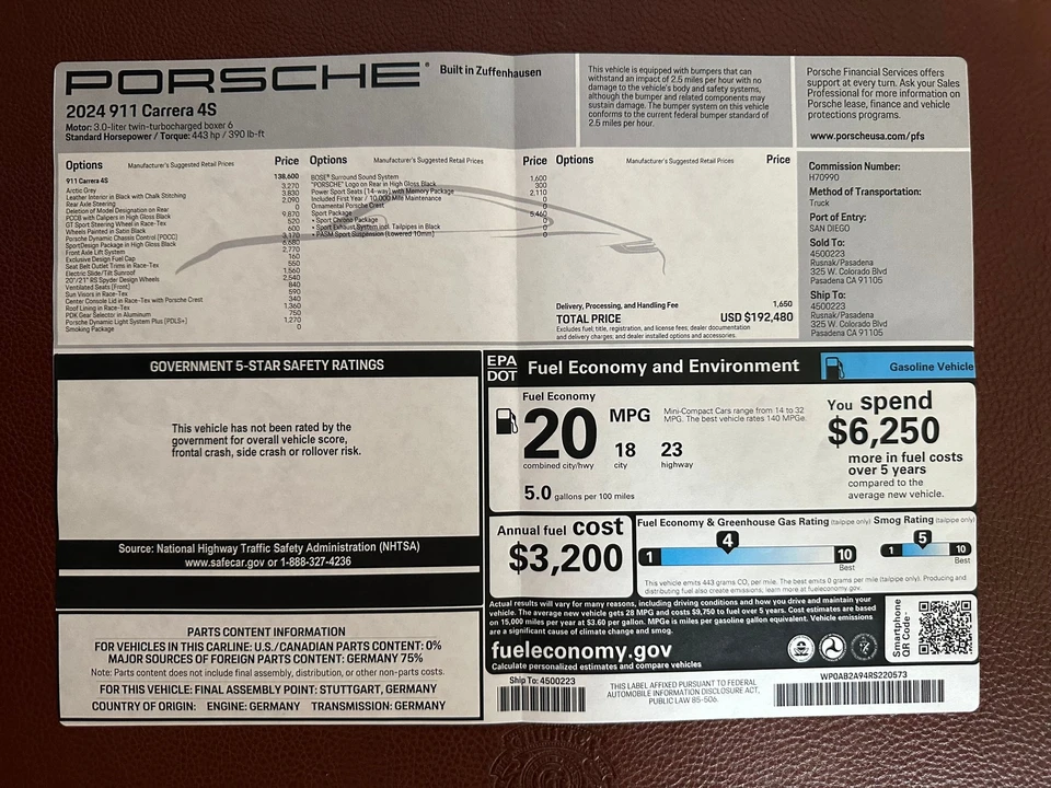 2024 Porsche 992 Carrera S - Image 5 of 5