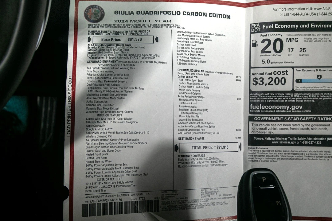 2024 Alfa Romeo Giulia Quadrifoglio - Image 14 of 31