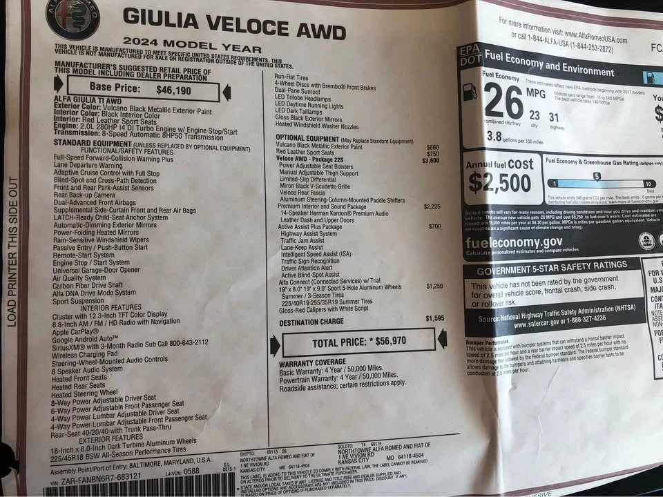 2024 Alfa Romeo Giulia - Image 4 of 4