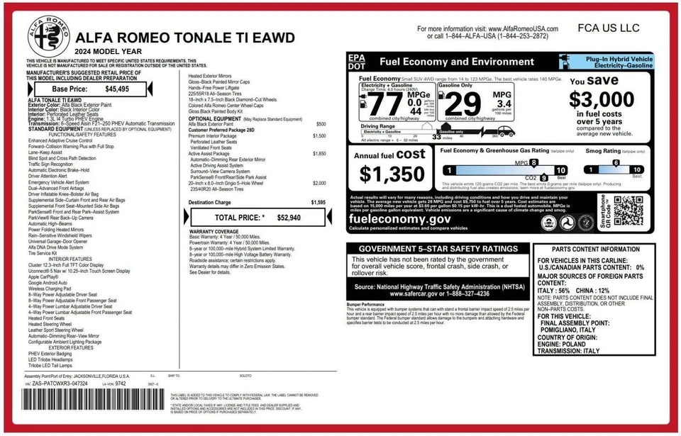 2024 Alfa Romeo Tonale - Image 7 of 10