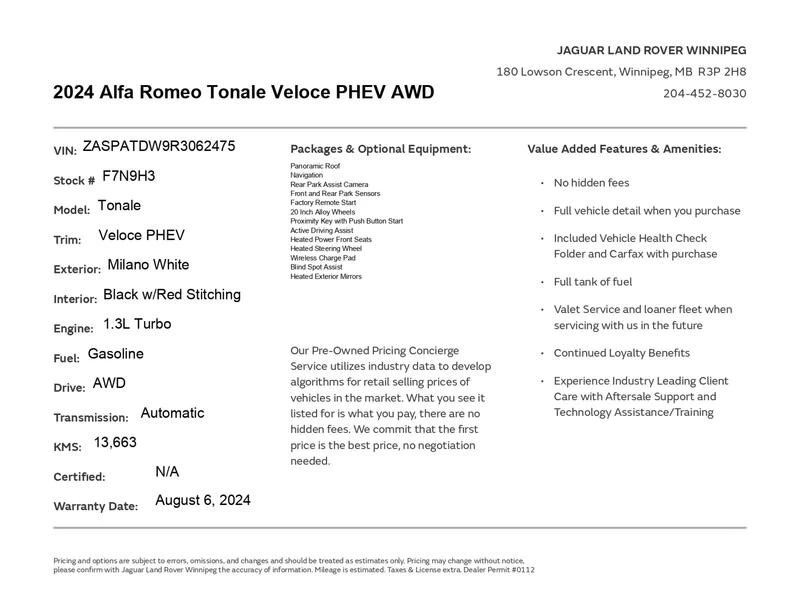 2024 Alfa Romeo Tonale - Image 2 of 20