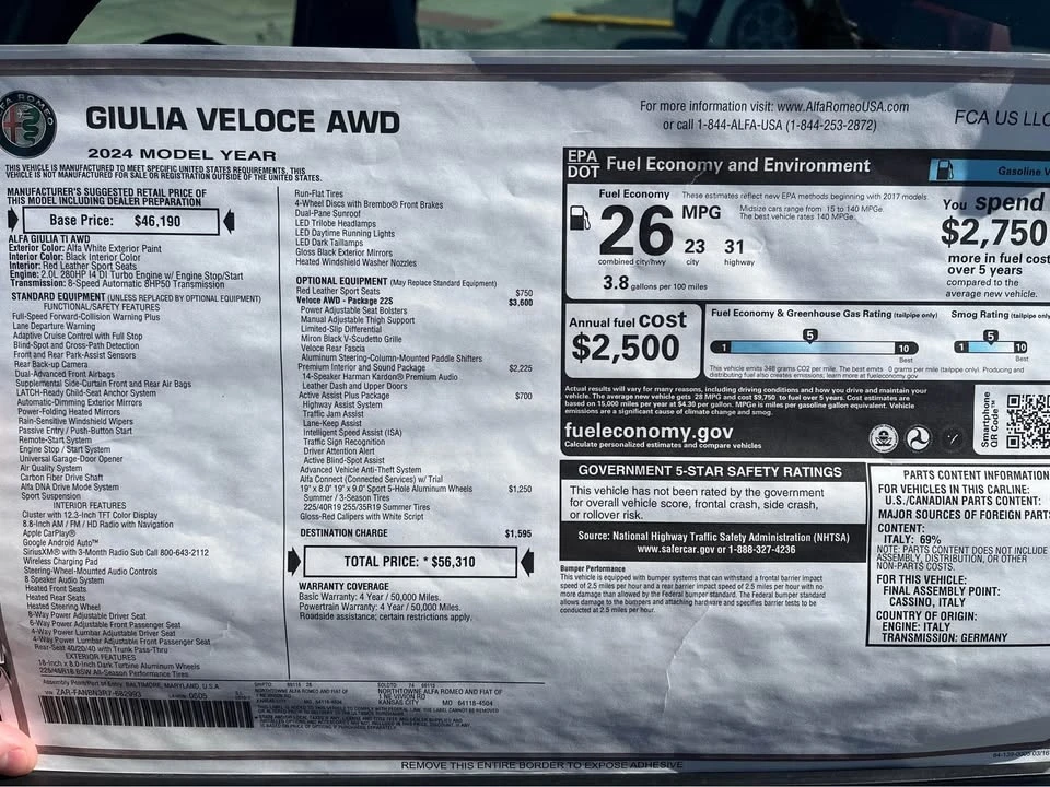 2024 Alfa Romeo Giulia - Image 2 of 19