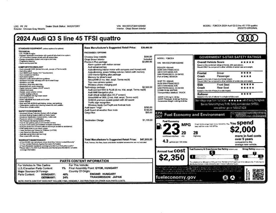 2024 Audi F3 Q3 - Image 23 of 23