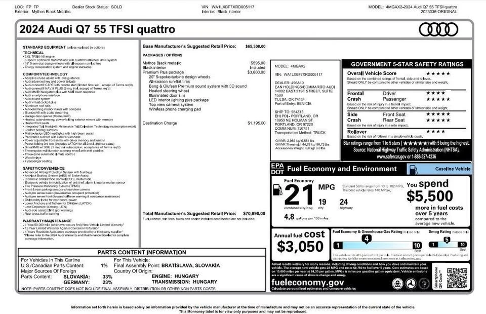 2024 Audi 4M Q7 - Image 5 of 20