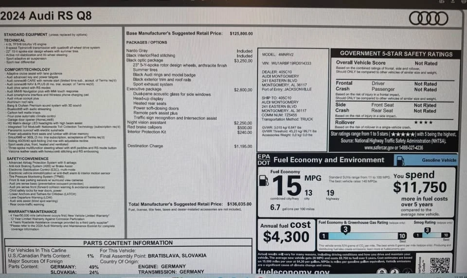 2024 Audi RS Q8 - Image 20 of 20