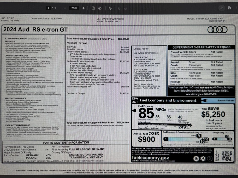 2024 Audi e-tron GT - Image 30 of 30
