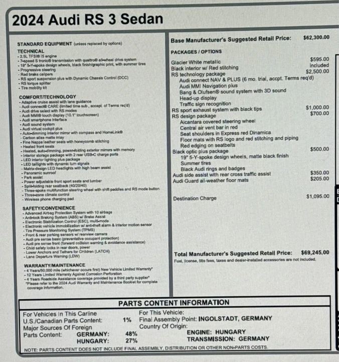 2024 Audi 8Y RS3 - Image 14 of 14