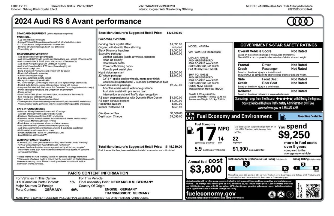 2024 Audi C8 RS6 - Image 2 of 21