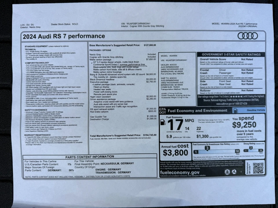 2024 Audi C8 RS7 - Image 2 of 21