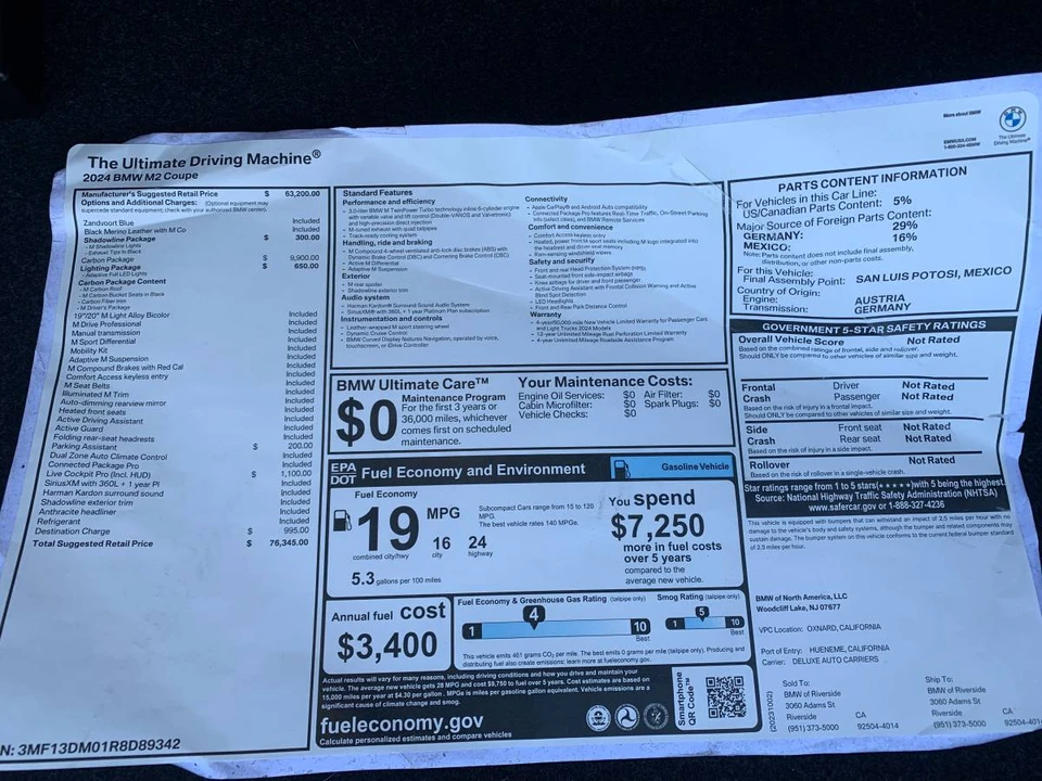 2024 BMW G87 M2 - Image 2 of 14