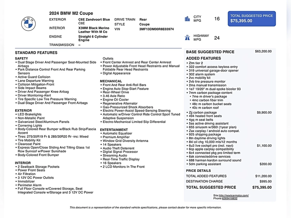 2024 BMW G87 M2 - Image 2 of 22