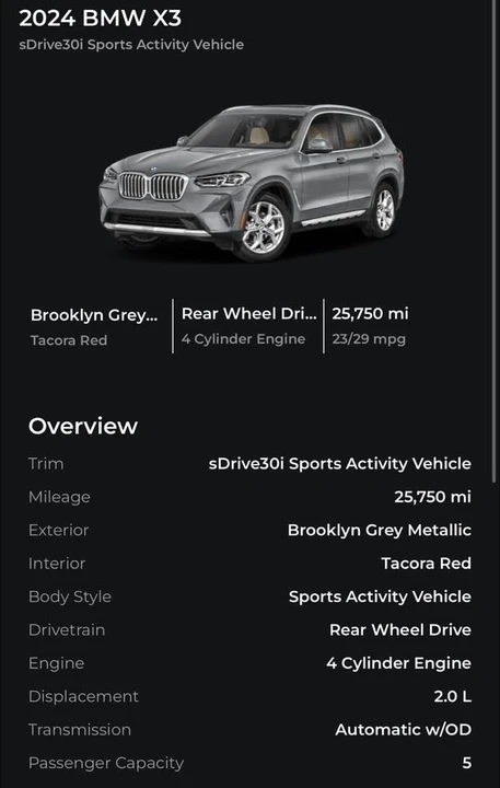 2024 BMW G01 X3 - Image 5 of 5
