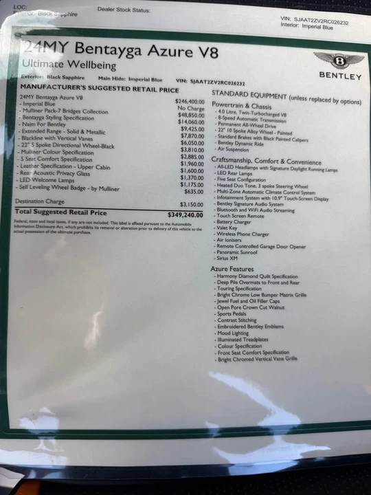 2024 Bentley Bentayga - Image 7 of 7