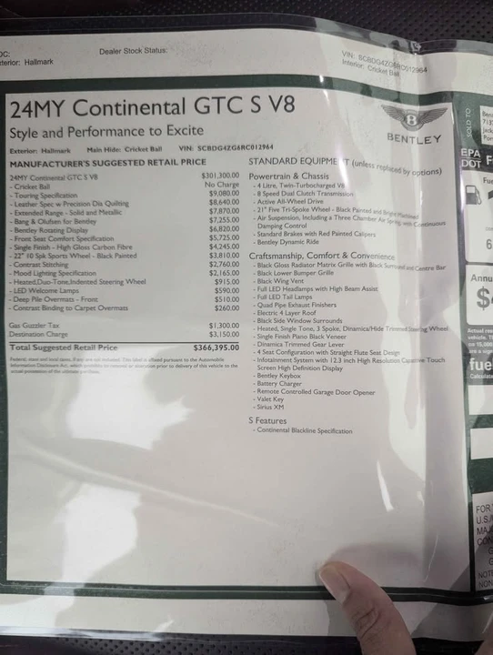 2024 Bentley Continental GT 3rd Gen - Image 17 of 17