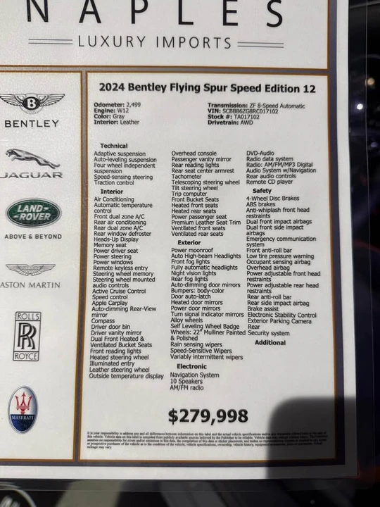 2024 Bentley Continental GT Mulliner 3rd Gen - Image 20 of 20