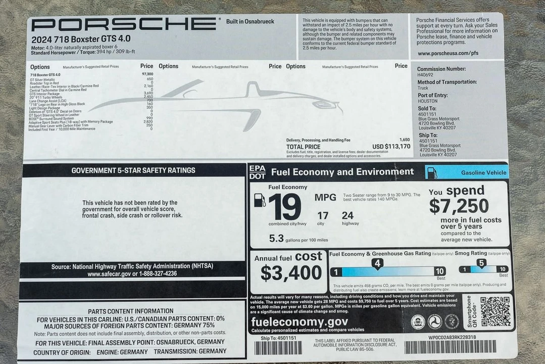 2024 Porsche 718 Boxster GTS 4.0 - Image 9 of 10